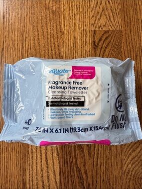 Equate Fragrance Free Makeup Remover Cleansing Towelettes. 2 Pack.